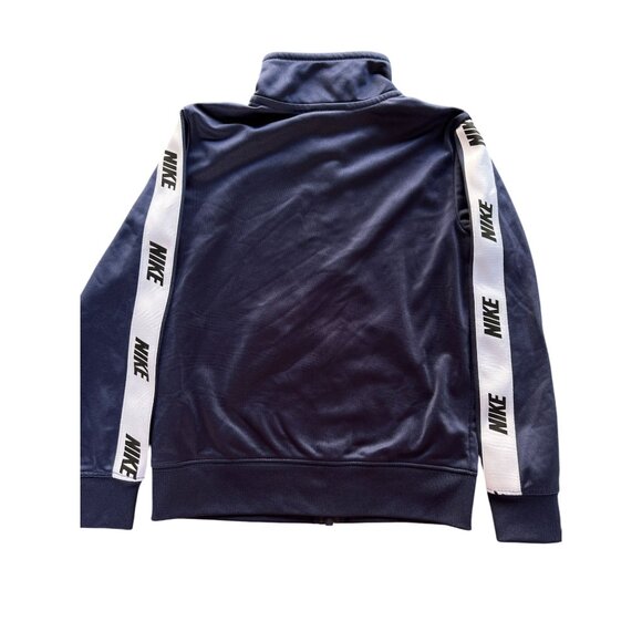 Nike Youth Track Jacket 4Y Navy Blue White Full Zip Logo Tape Sleeves Athletic - Picture 2 of 8
